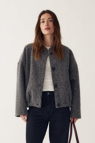 MARNIE jakke - Dark Grey Melange