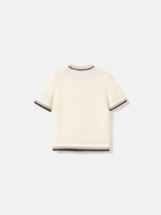 MARTHY Knit Shirt - Ivory Brown