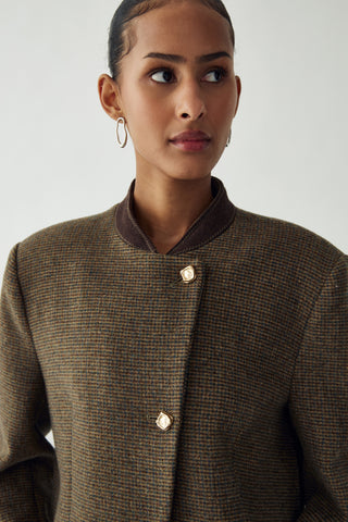 N-NOX BLAZER - Evalina Brown Check