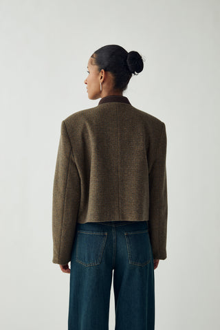 N-NOX BLAZER - Evalina Brown Check