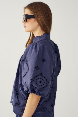 MARILYN Bluse - Dusty Blue