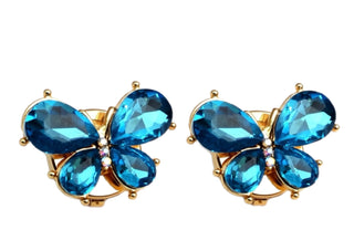 Button Cover BUTTERFLY Turquoise