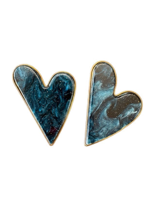 Button Cover BIG COLOR HEART Petrol
