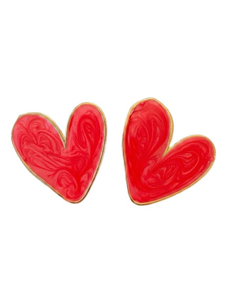 Button Cover BIG COLOR HEART Red