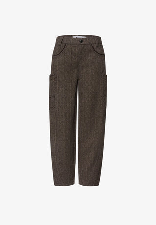 KARLIE BARREL HERRINGBONE - Black Coffee