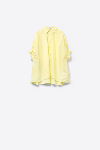 Gul oversized skjorte med korte ærmer