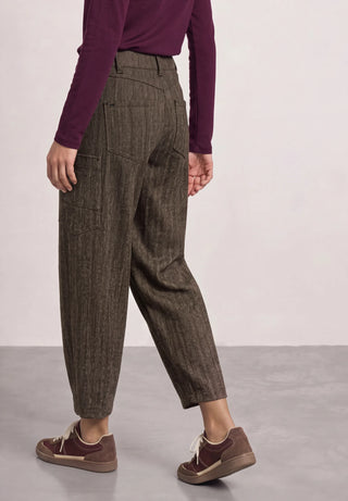 KARLIE BARREL HERRINGBONE - Black Coffee