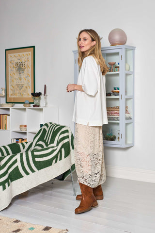 DEBBIE Lace nederdel - Cream