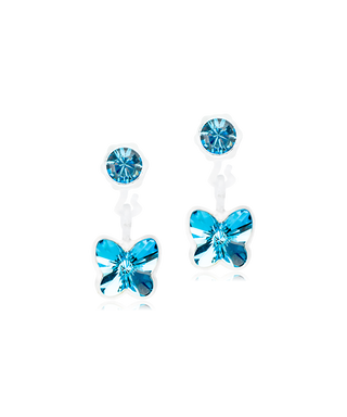 Pendant Butterfly Øreringe, Aquamarine