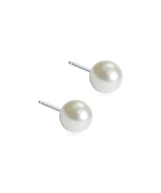 Pearl Øreringe 5 mm, White