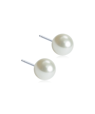 Pearl Øreringe 6 mm, White