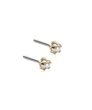 GT Tiffany Pearl Øreringe 4 mm, White