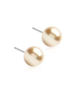 Pearl Øreringe 8 mm, Golden Shimmer